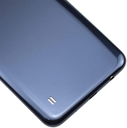 Substituição de tampa do painel traseiro de plástico preto para o Samsung Galaxy A10 com a capa de vidro da câmera traseira