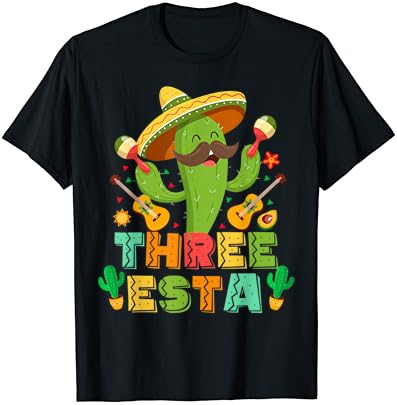 Festa com tema mexicano 3º aniversário de três camisetas de aniversário