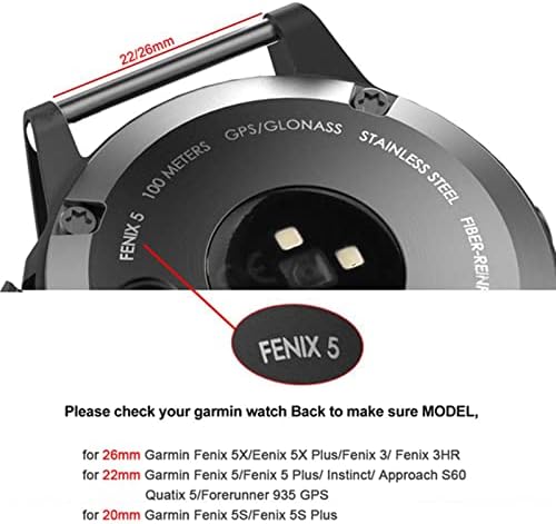 PCGV 22 26mm de nylon de nylon de 26 mm cinta para Garmin Fenix ​​6x 6 Pro Smart Watch Easy Fit Band para Fenix ​​5x