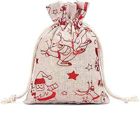 Yajun Advent Calendar Bags Decorações de Natal penduradas Candy Sacks Bolsa Countdown para Natal com 24 adesivos de
