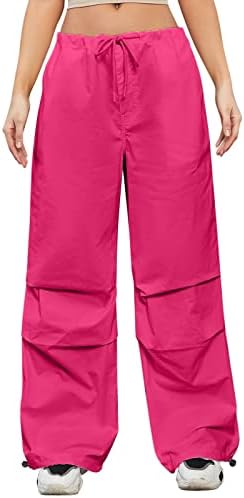 Calça de carga de pernas largas keusn para mulheres calças de pára -quedas soltas para mulheres bolsos de verão