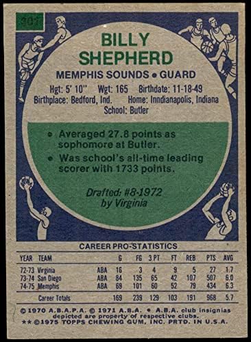 1975 Topps 301 Billy Shepherd Memphis sons EX+ Sons Butler