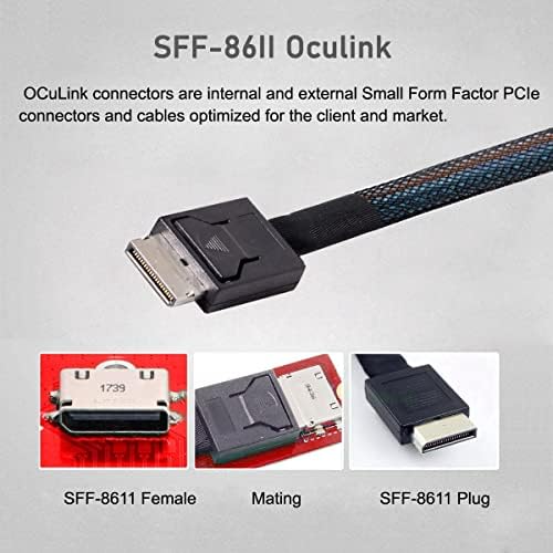 NFHK OCULINK SFF-8612 SFF-8611 A M.2 KIT NGFF M-key para NVME PCIE SSD 2280 22110mm Adaptador para placa principal