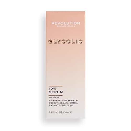 Revolução Skincare London, 10% de ácido glicólico aha brilho, soro, 30 ml