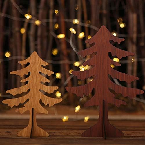 Happyyami DIY PLATELA DE MADEIRA Árvore de Natal Miniatura Arenamento de Natal L
