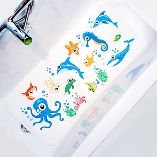 Tapete de banho infantil de desenho animado e slip tat de banheira de banheira 35x16 polegadas xl tapetes de banheira