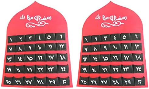 ABAODAM CRIANÇAS CALENDÁRIO Decoração de blush 2 pacote Eid Ramadã Advento Ramadã Calendário Decorações do Ramadã Ramadã Decorações