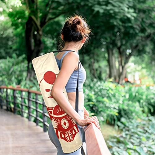 Rico todos os anos Yoga Mat Bags Full-Zip Yoga Carry Bag for Mulher Men, Exercício portador de tapete de ioga com cinta ajustável