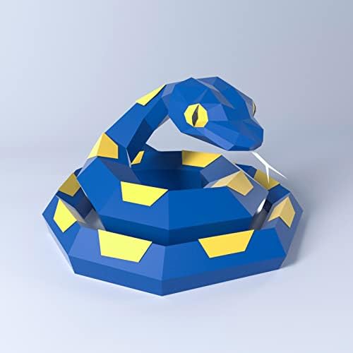 WLL-DP Blue Snake Modelagem de papel Diy Escultura 3D Modelo