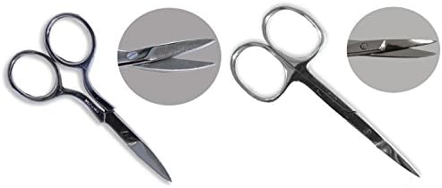 ToolUSA 2 PC. Manicure em aço inoxidável e tesoura de pedicure | 3-1/2 polegadas de comprimento: kit-sc45351