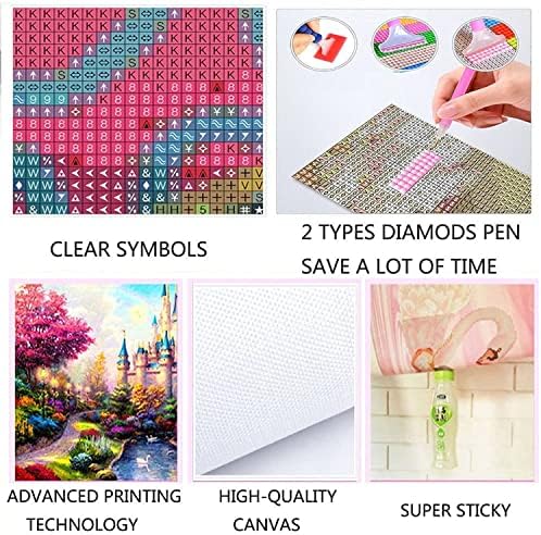 Kits de pintura de diamante 5D DIY para adultos, 5 conjuntos/peças Bordado de diamante Diamante Frill broca de cristal stritch