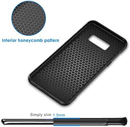 Jetch Slim Fit Case Compatível com Samsung Galaxy S8 Plus S8+, tampa fina de telefone com absorção de choque e design de fibra