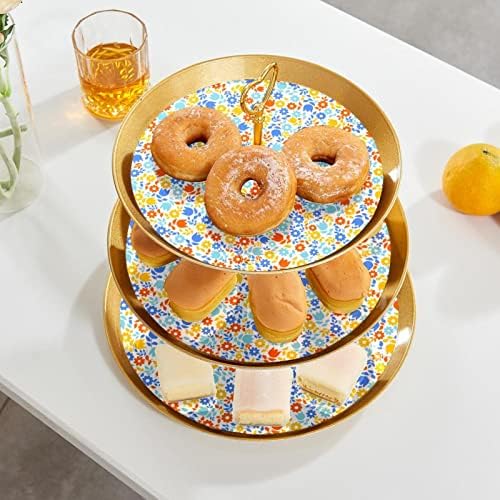 3 Placa de fruta de cupcake de 3 camadas de sobremesa Plástico para servir suporte de exibição para casamento de aniversário Decorações