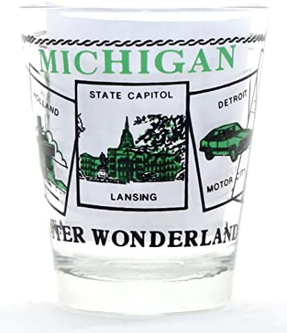 Cenário de Michigan Green Classic Design Shot Glass