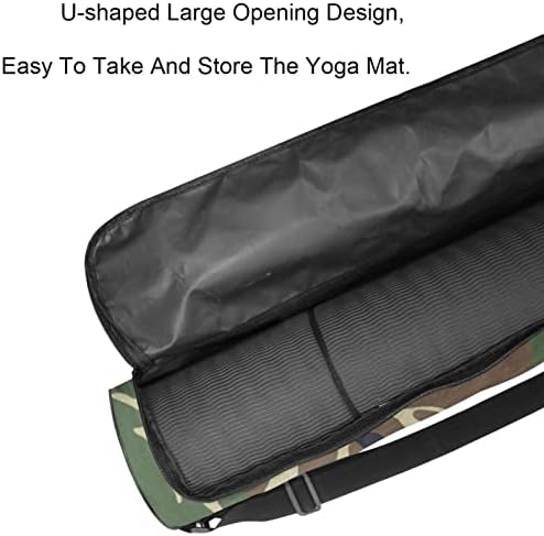 Bolsa de tapete de ioga ratgdn, camuflagem de textura da floresta exercício de ioga transportadora de tape