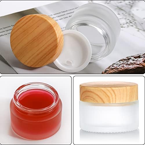 Zenfun 30ml/1oz Conjunto de 12 recipientes cosméticos de vidro fosco com tampas, pequenos frascos de maquiagem à prova