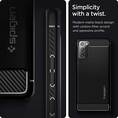 Armadura Spigen Rugged projetada para Samsung Galaxy Note 20 5G Case - Black fosco