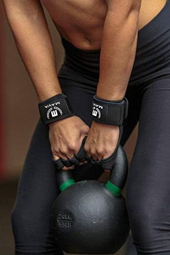 Luvas de estofamento de couro MAVA Luvas de treinamento cruzadas com suporte de pulso para WODs, exercícios de academia, levantamento