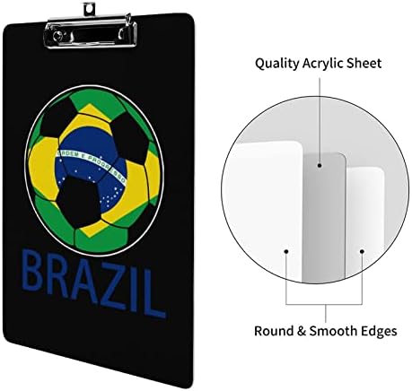 Brasil Soccer Acrílico Tamanho da Letra de Letra de Futela com clipe de metal de baixo perfil e gancho de suspensão