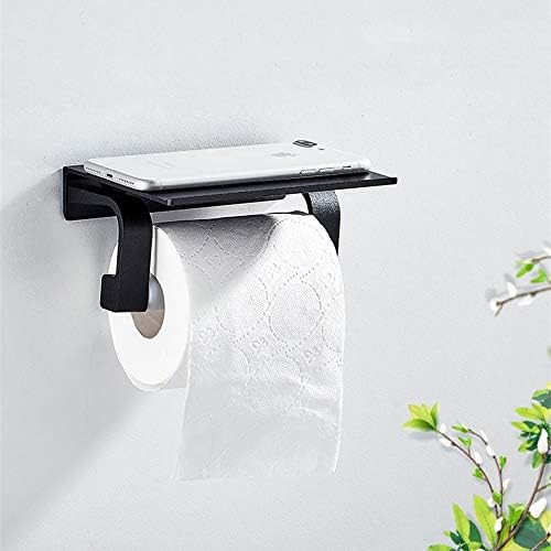 Yuanflq Alumínio Alumínio Banheiro Preto Towel Stracter Simples Racks de vaso sanitário criativo Decoração de banheiro