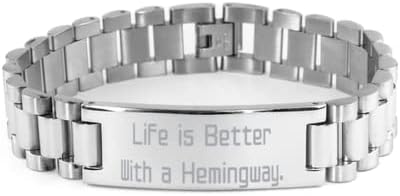 Melhor pulseira de escada de gato de hemingway, a vida é melhor com um hemingway, para amantes de gatos, presentes de aniversário,