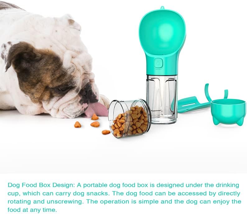 Garrafa de água de cachorro portátil EDAROM 4-em-1 para gatos e cães e bebidas com comida com comida grátis e pá e bolsa