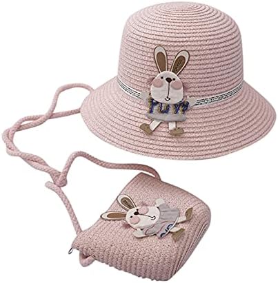 Kids Summer Sun Hat Hat Brim Brimeia UV Proteção para meninas Capinho da praia Capinho de palha de palha largo Brim Fluppy