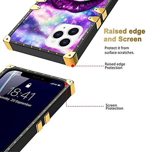 Compatível com o iPhone 13 Pro Max Square Case, Cresent Mysterious Moon estrelas