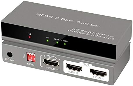 4K@60HZ HDMI Splitter, NewCare HDMI Splitter 1 em 2 fora, 4K HDMI Splitter para monitores duplos suporta 3D, 1080p para Roku/Fire