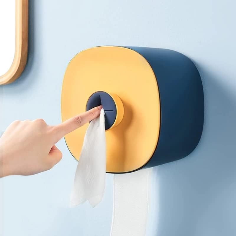 Miaohy Auto adesivo de papel higiênico Rolo de papel montado na parede Montagem de tecido à prova d'água Caixa de armazenamento Toalha