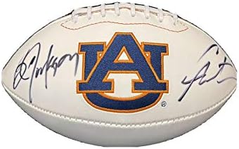 Cam Newton e Bo Jackson assinaram o Auburn Tigers Logo Football Beckett Bas - Bolsas universitárias autografadas