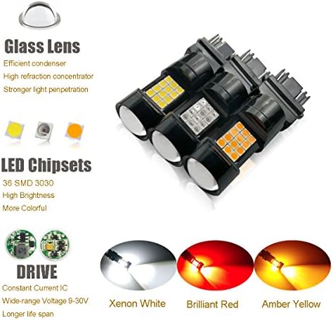 Ibrightstar mais novo extremamente brilhante 36-SMD 3030 Chipsets 3157 3156 3056 3057 LEDs lâmpadas com lente de