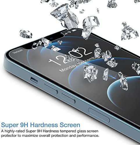 Protetor de tela de vidro temperado de Zonlaky, projetado para iPhone 12 / iPhone 12 Pro - 6 pacote 9H filme de 6,1 polegadas,