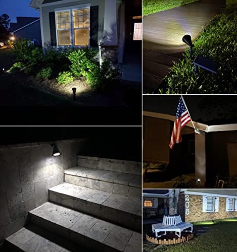 Meihong Solar Outdoor Spotlights for House, Solar Spot Light Outdoor à prova d'água Luzes de paisagem solar LED Luzes