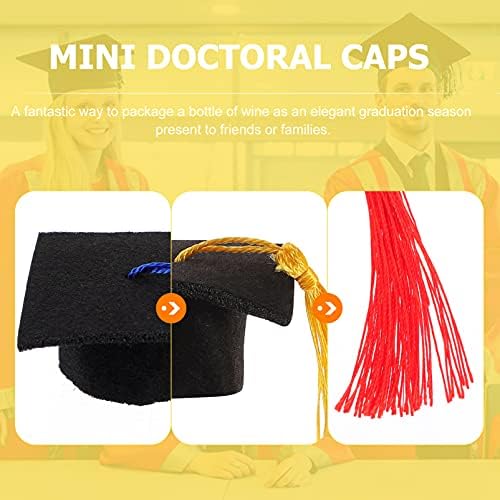 Toyandona Mini Graduation Cap Graduation Toppers Diy Bottle Cap de doutorado com borlas Parabéns Grad GnOM