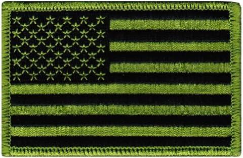 American Flag Bordado Patch Gold Border EUA Estados Unidos da América Emblema uniforme militar