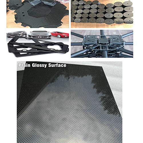 Folha de placa de fibra de carbono 0,8 mmx300mmx300mm ， para moldura de drone diy etc. espessura da placa de fibra de carbono