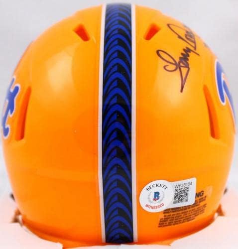 Tony Dorsett assinou Pittsburgh Panthers Speed ​​Mini capacete com 76 Heisman -Baw Holo - Mini capacetes da faculdade autografados