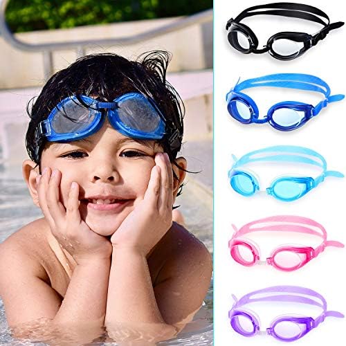 12 pares crianças natando óculos de óculos de natação com vista ampla para crianças e adolescentes de 6 a 14 anos, impermeável