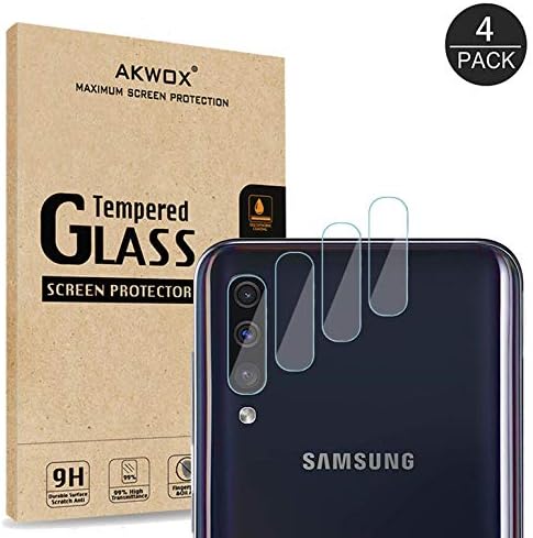 Protetor de lente da câmera Samsung Galaxy A50 compatível com Akwox, Protetor de lente de câmera de vidro de temperamento duro