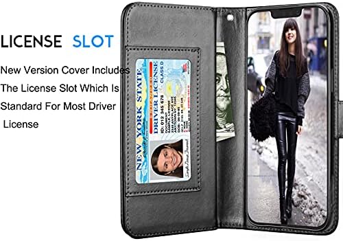 Caso da carteira tekcoo para iPhone 13 Pro Max 2021 Id ID de luxo Correr slots de cartão de crédito Correio portador de bolsa