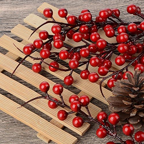 Atrusu Red Berry Hastes, 10 Pack Christmas Tree Picks, 10 polegadas Christmas Red Berry Picks, Decorações de Natal Arranjos