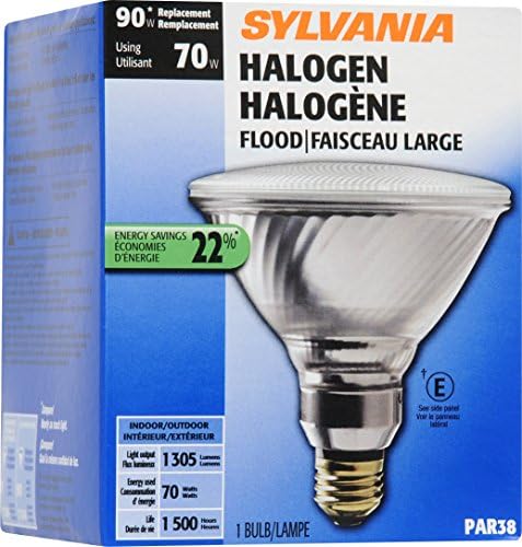 Iluminação em casa de Sylvania 16748 Bulbo de halogênio, PAR38-70W equivalente, lâmpada refletor, base média