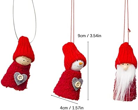Decorações de Natal Pingente de pingente de boneca de madeira Mini pingente de vidro de vidro de Natal
