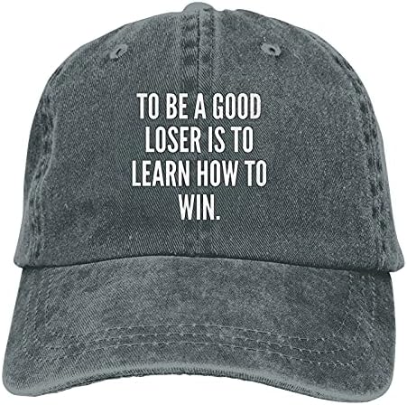 Para ser um bom perdedor é aprender a ganhar chapéus de caubói slogan unissex de beisebol ajustável em preto