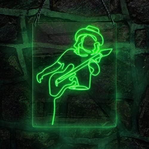 Guitarrista de roqueiro guitarrista de neon signo, tema musical handmade el wire neon sinal de luz, decoração de casa