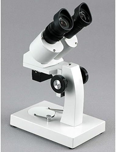 Microscópio estéreo binocular portátil AMSCOPE SE204-AEL, oculares wf10x e wf15x, ampliação de 20x e 30x, objetivo 2x, iluminação