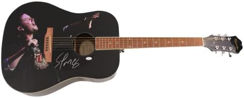 Scotty McCreery assinou o autógrafo em tamanho real personalizado de um tipo de 1/1 Gibson Epiphone Guitar Guitar c/ James Spence