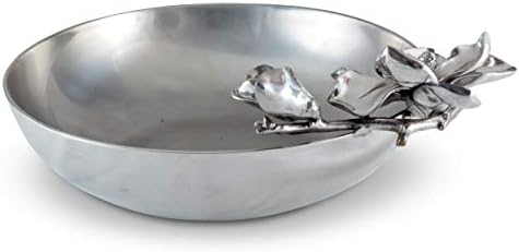 Arthur Court projeta alumínio Magnolia Flower Food Bowl 13.75 Diâmetro