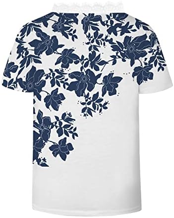 Tops fofos para mulheres Floral Fit Sanve Tops de pescoço vos de pescoço boho verão 2023 camisas de tamanho grande blusas de treino